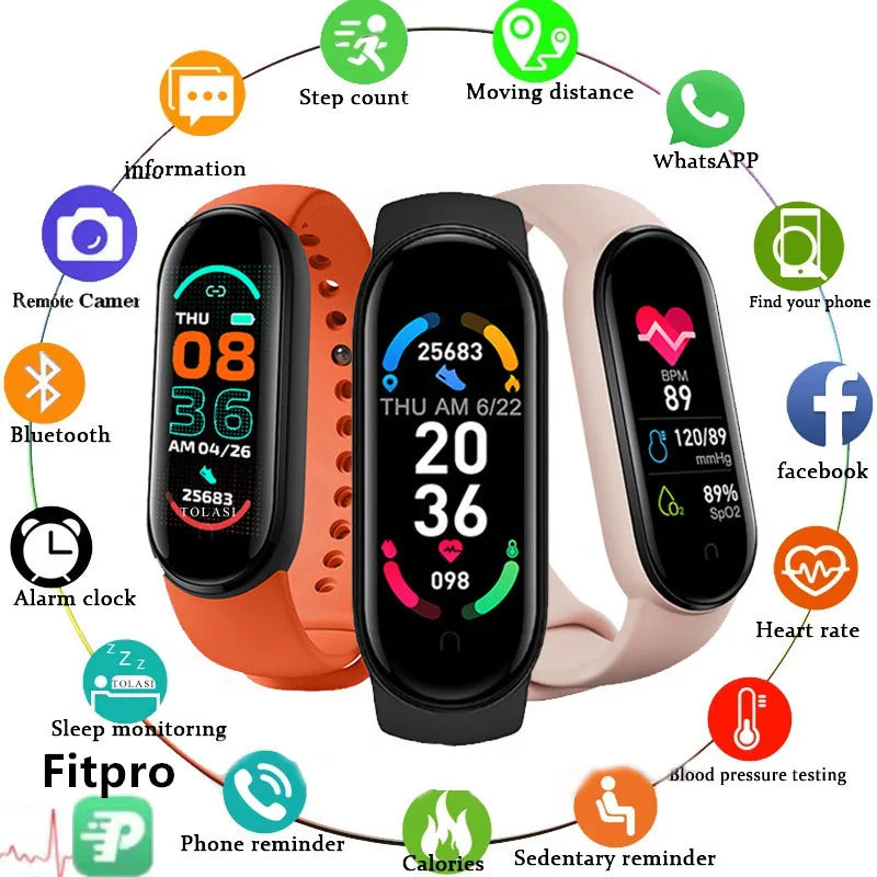 Montre connecter M6, moniteur de fréquence cardiaque et de pression artérielle