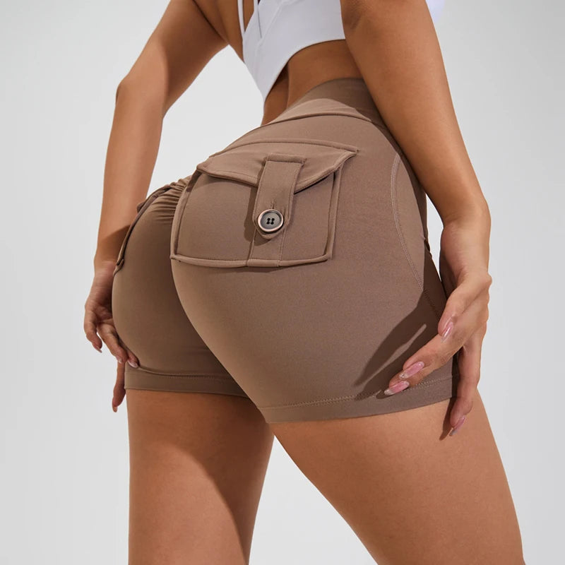 Short push up taille haute avec poche arrière