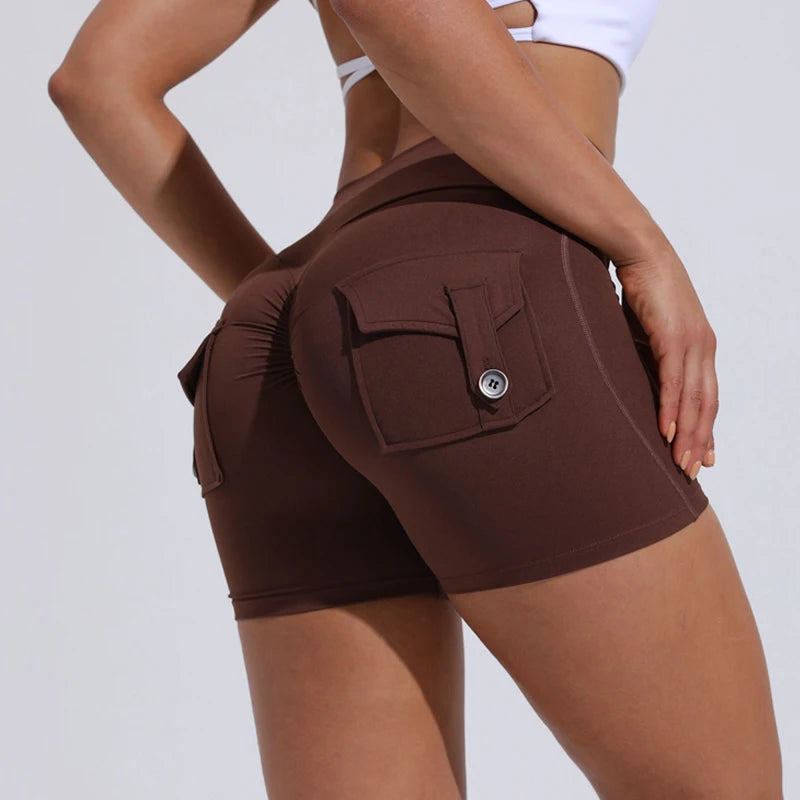 Short push up taille haute avec poche arrière